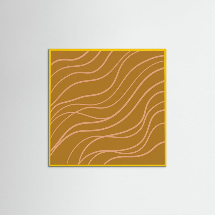 Yellow Wood Square Ochre Line Flow