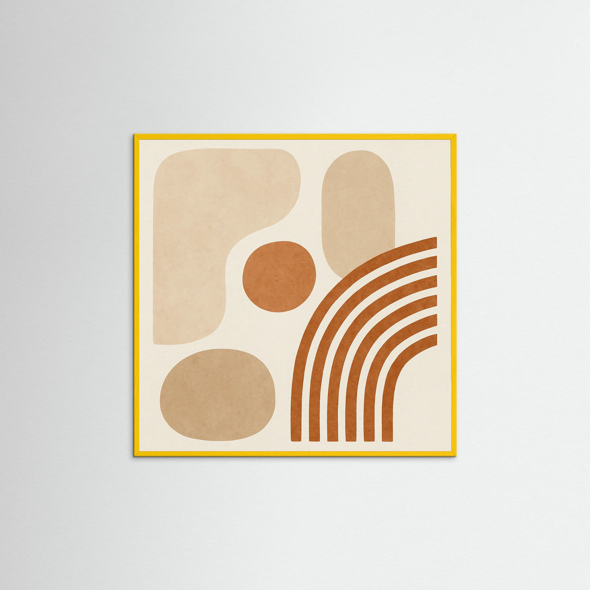 Yellow Wood Square Organic Curves