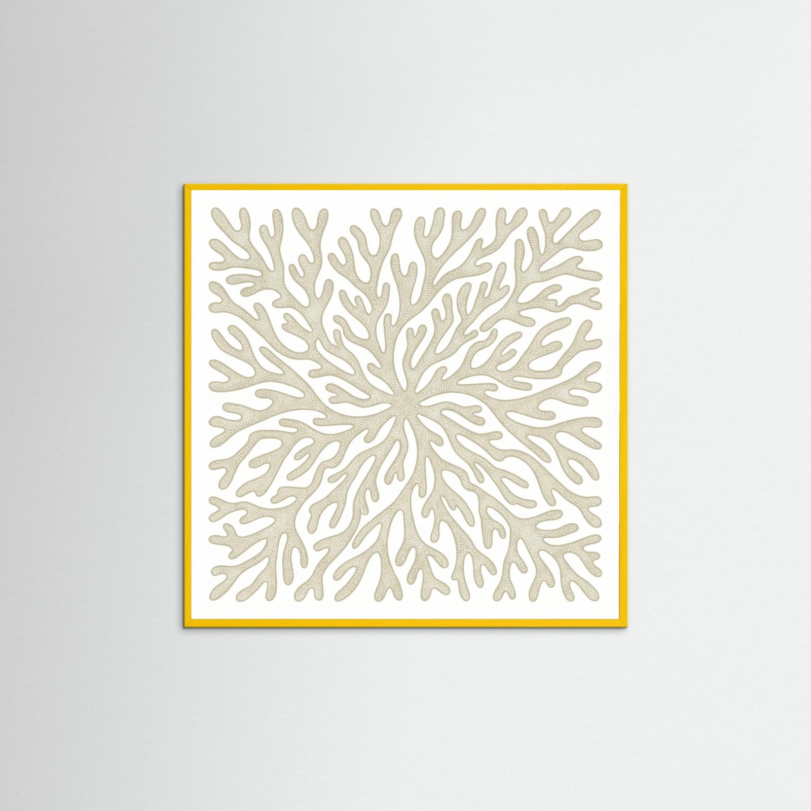 Yellow Wood Square Organic Swirls