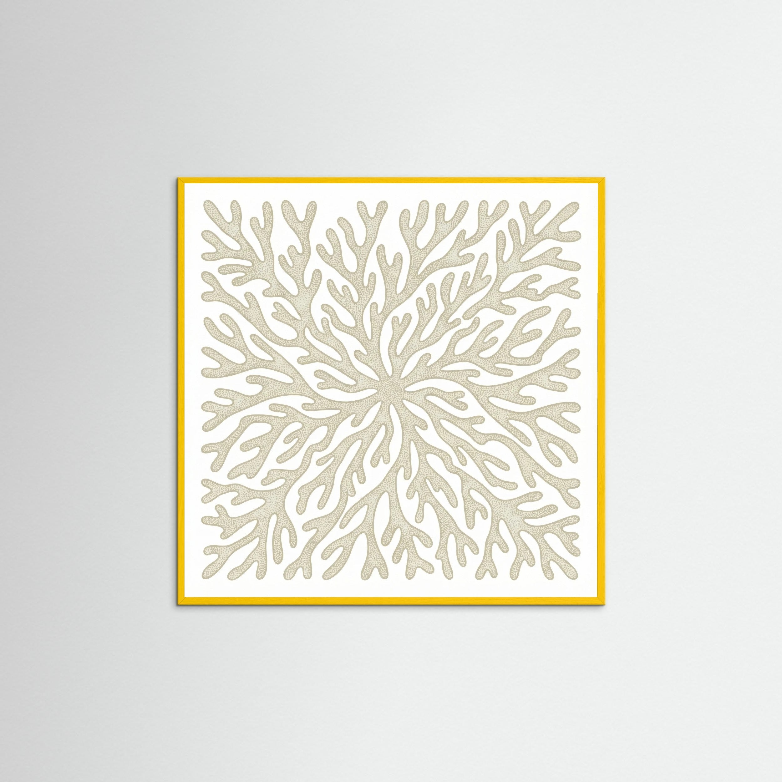 Yellow Wood Square Organic Swirls