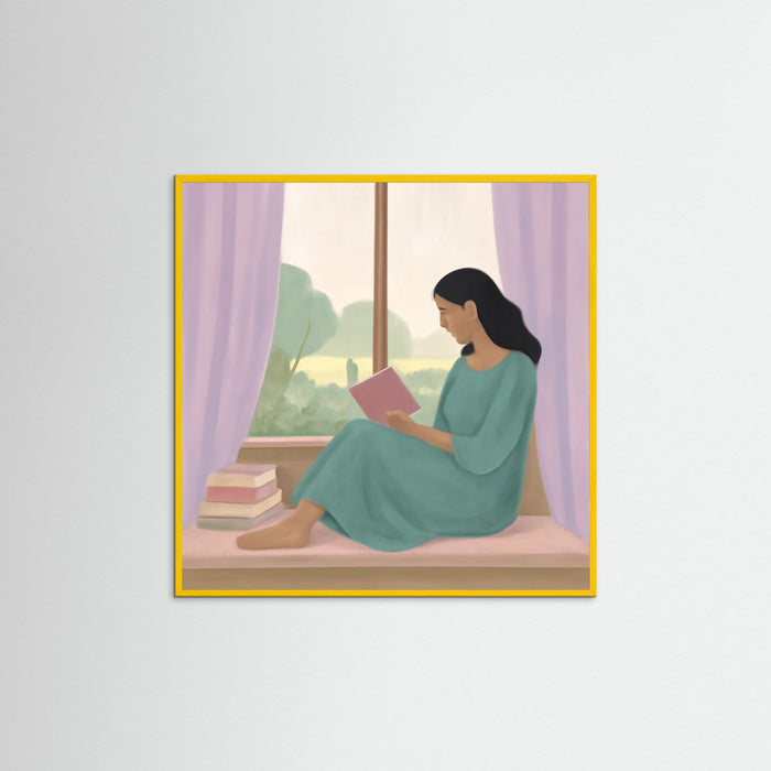 Yellow Wood Square Peaceful Reading