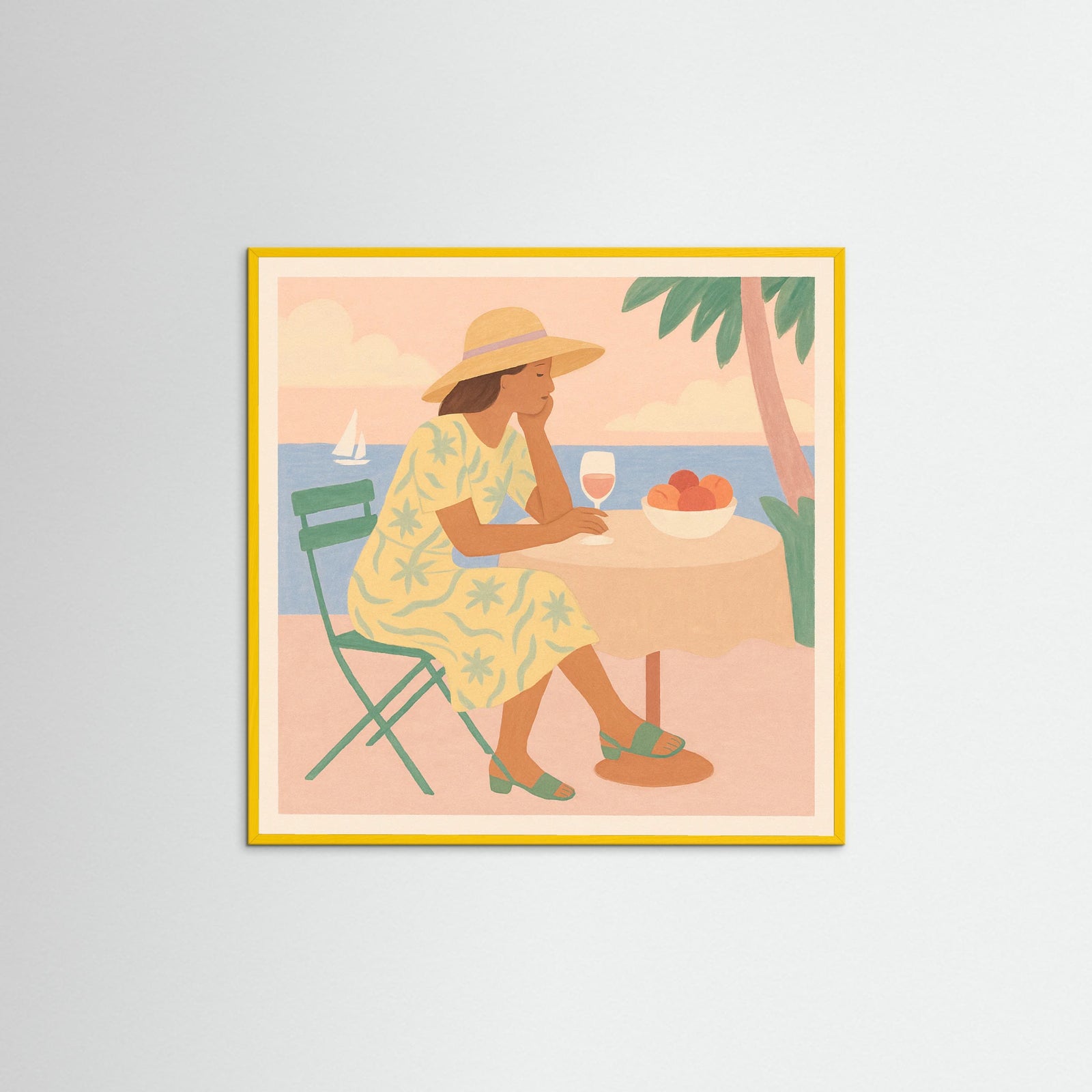 Yellow Wood Square Relaxing Reading