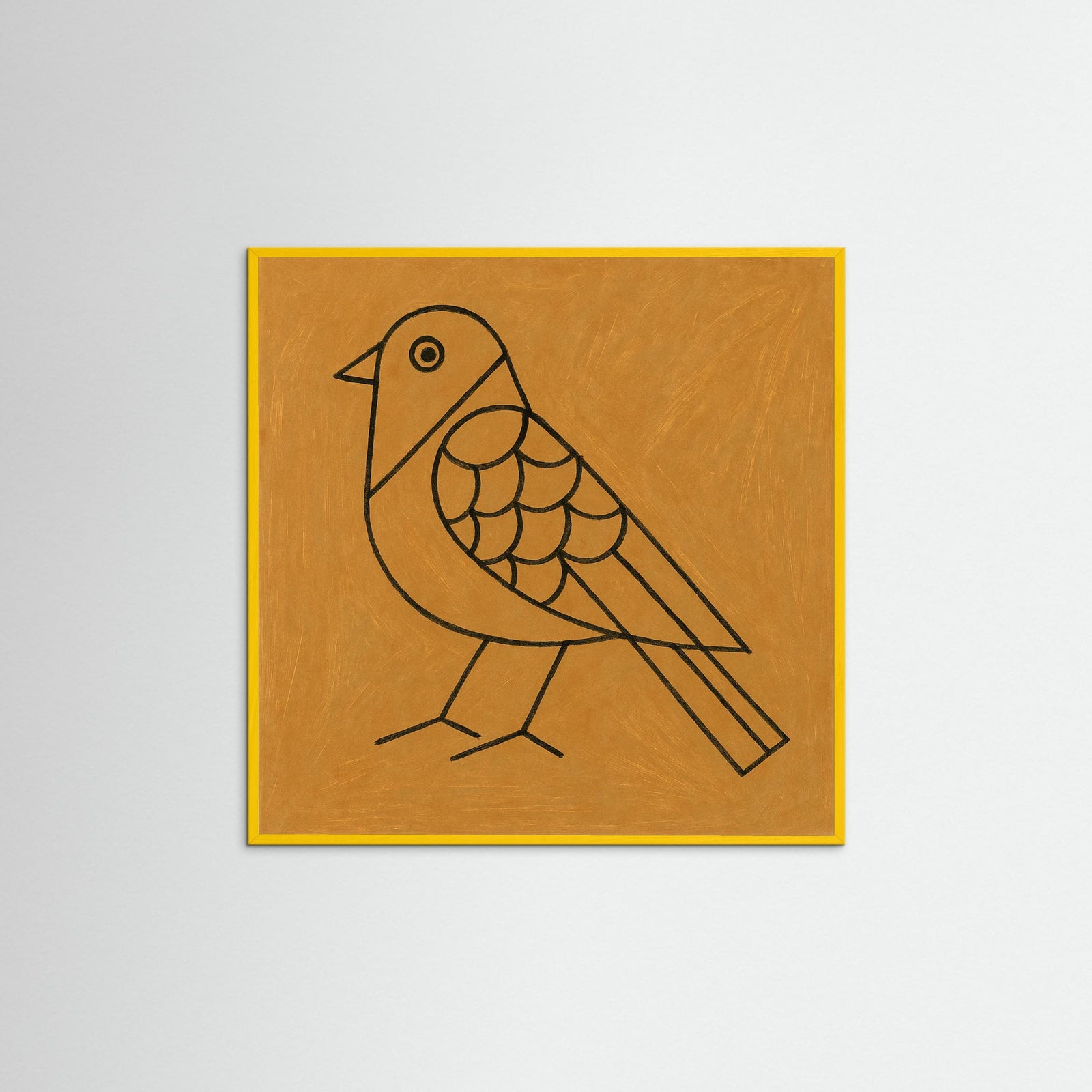 Yellow Wood Square Resting Figure