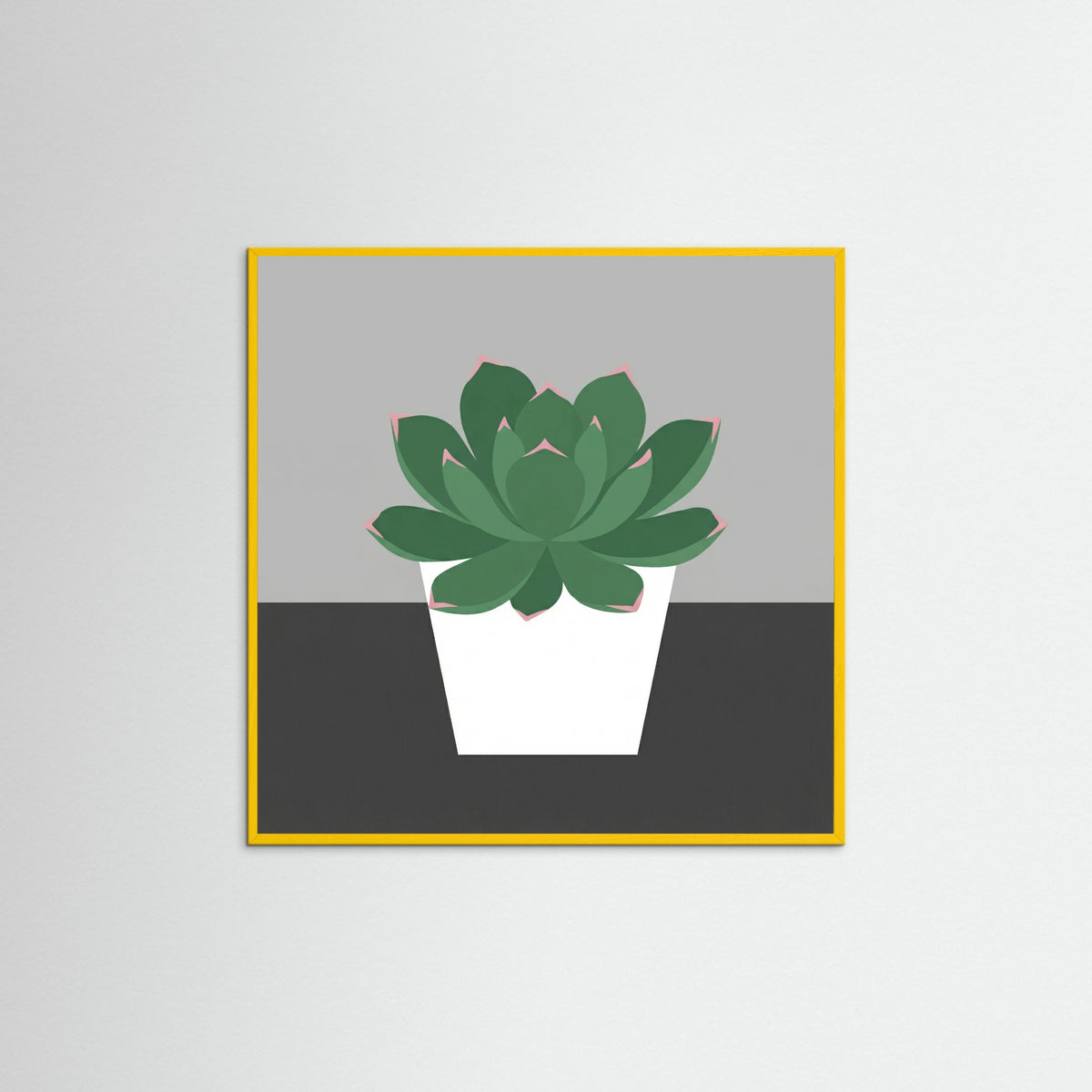 Yellow Wood Square Still Life Blooms