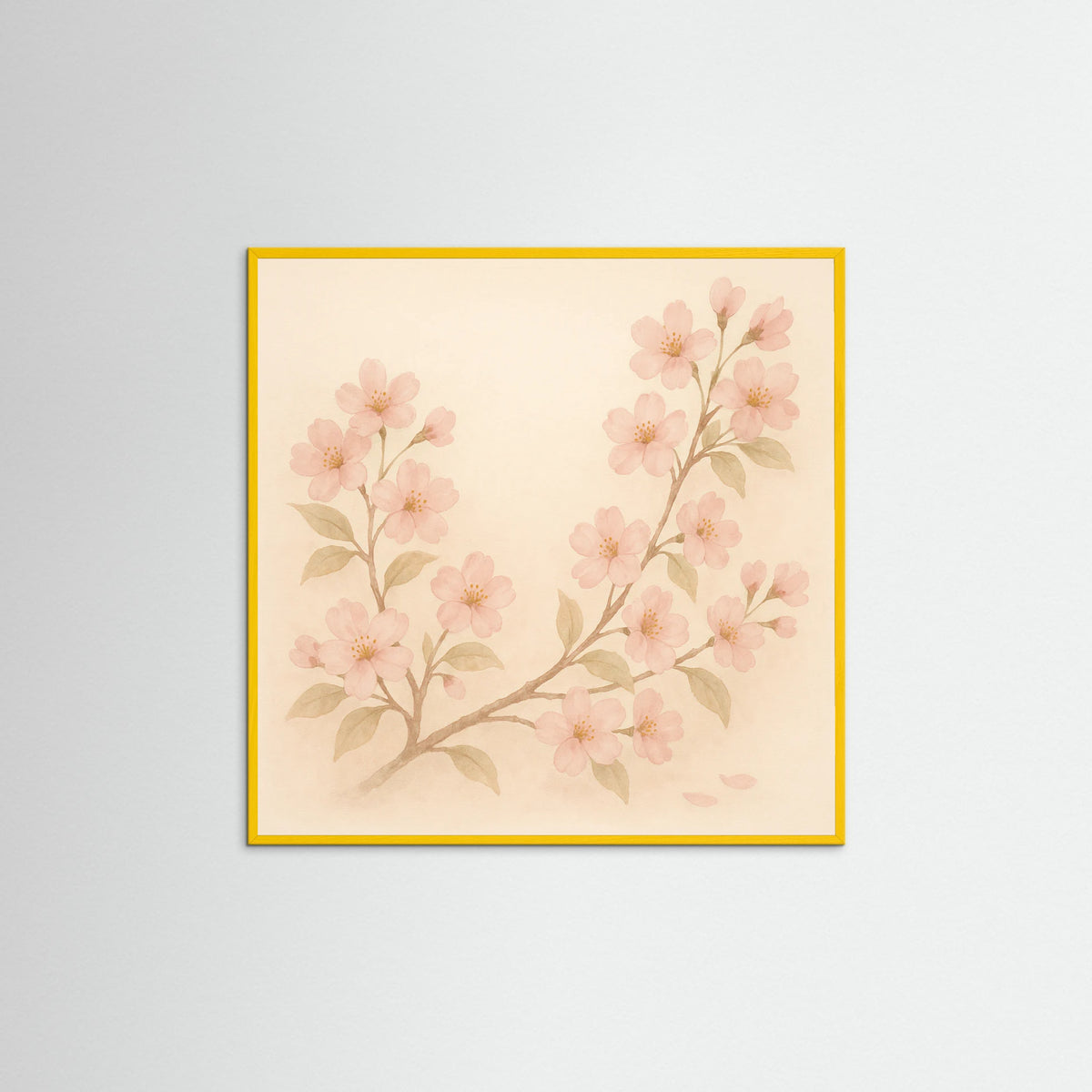Yellow Wood Square Sunlit Blossoms