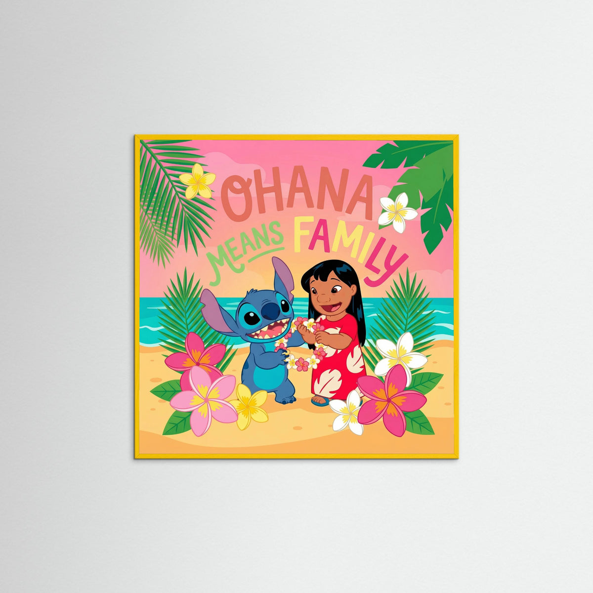 Yellow Wood Square Tropical Kindness