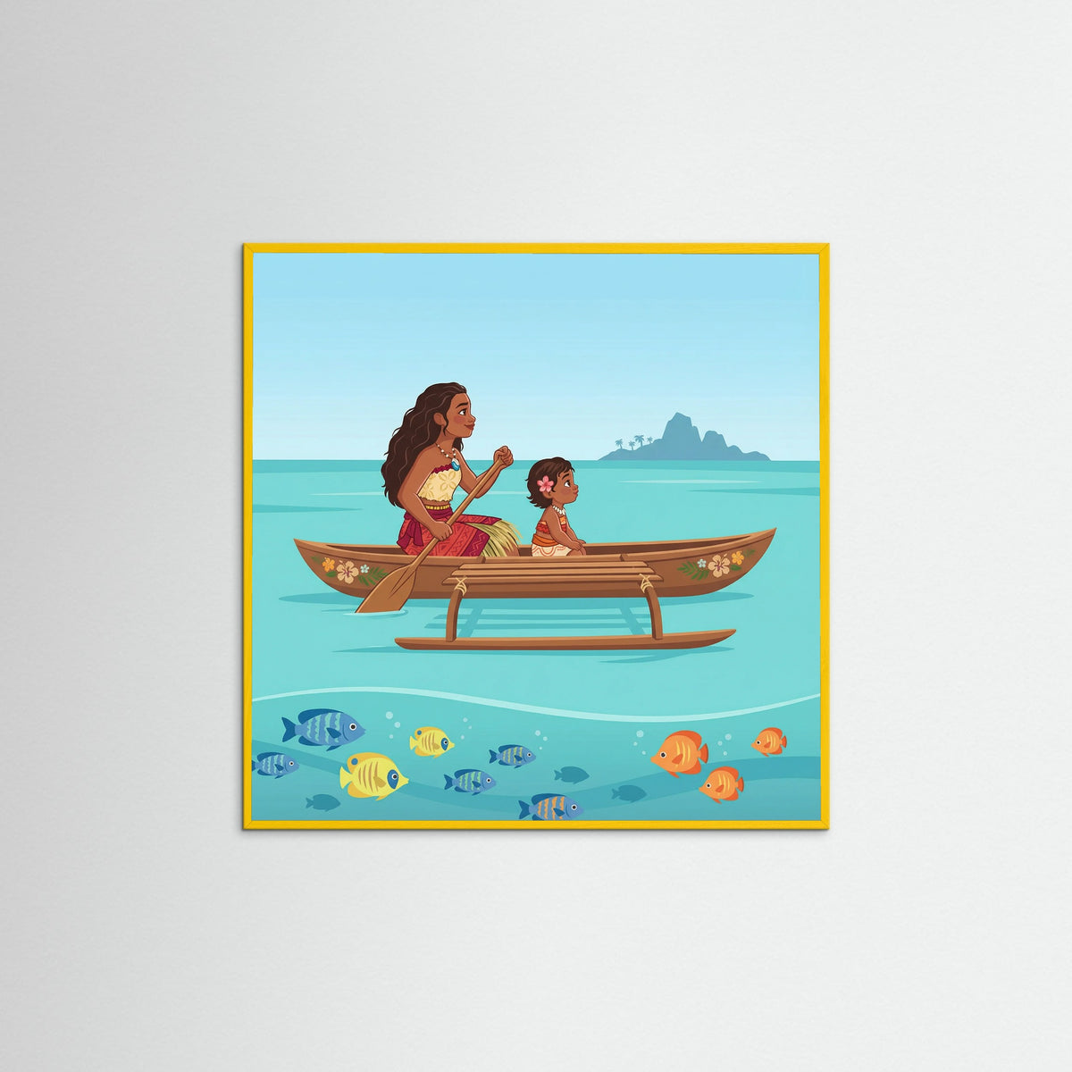 Yellow Wood Square Tropical Sisterhood