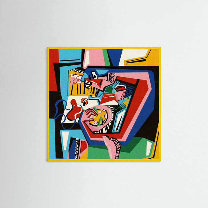 Yellow Wood Square Vibrant Musician