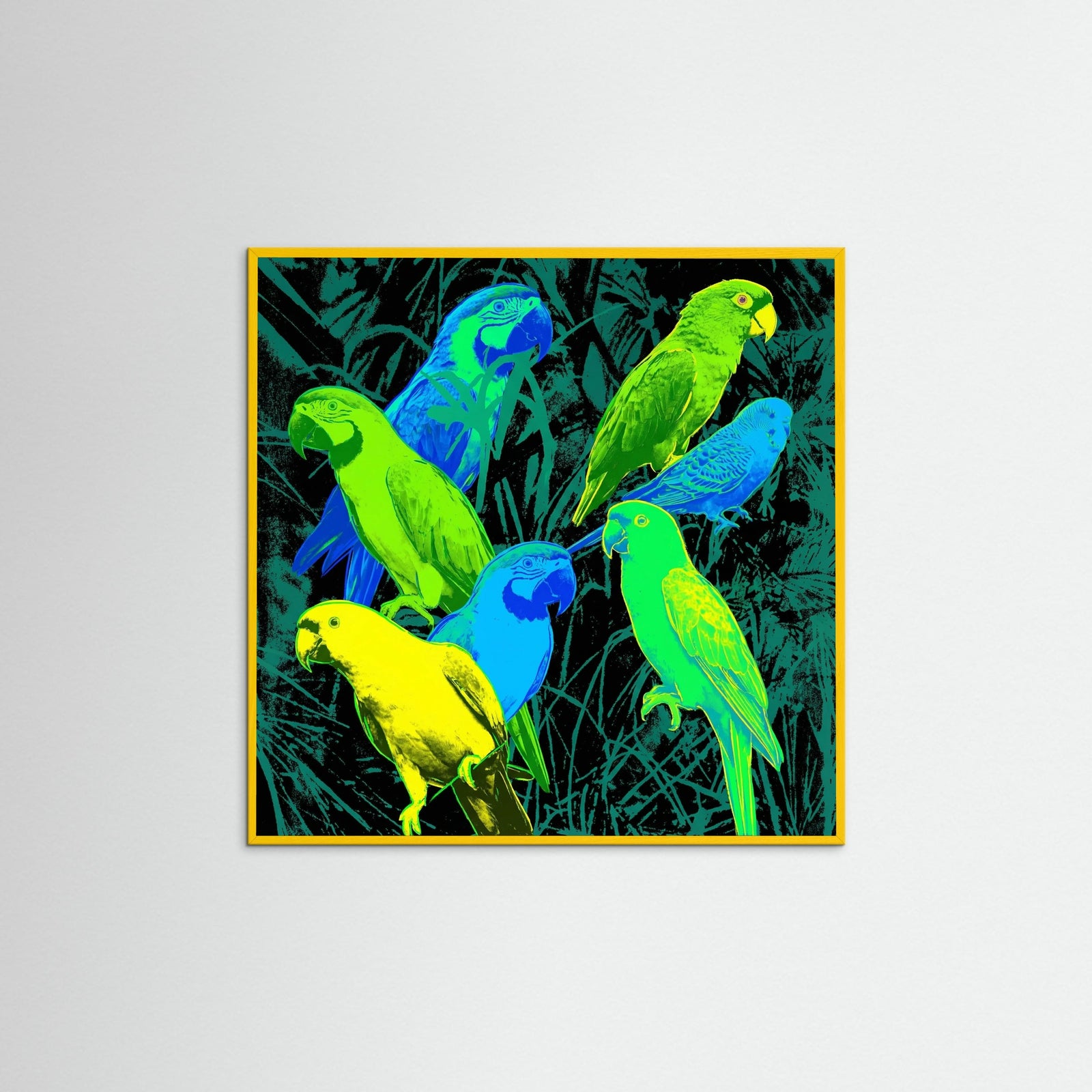 Yellow Wood Square Vibrant Pop Blossoms