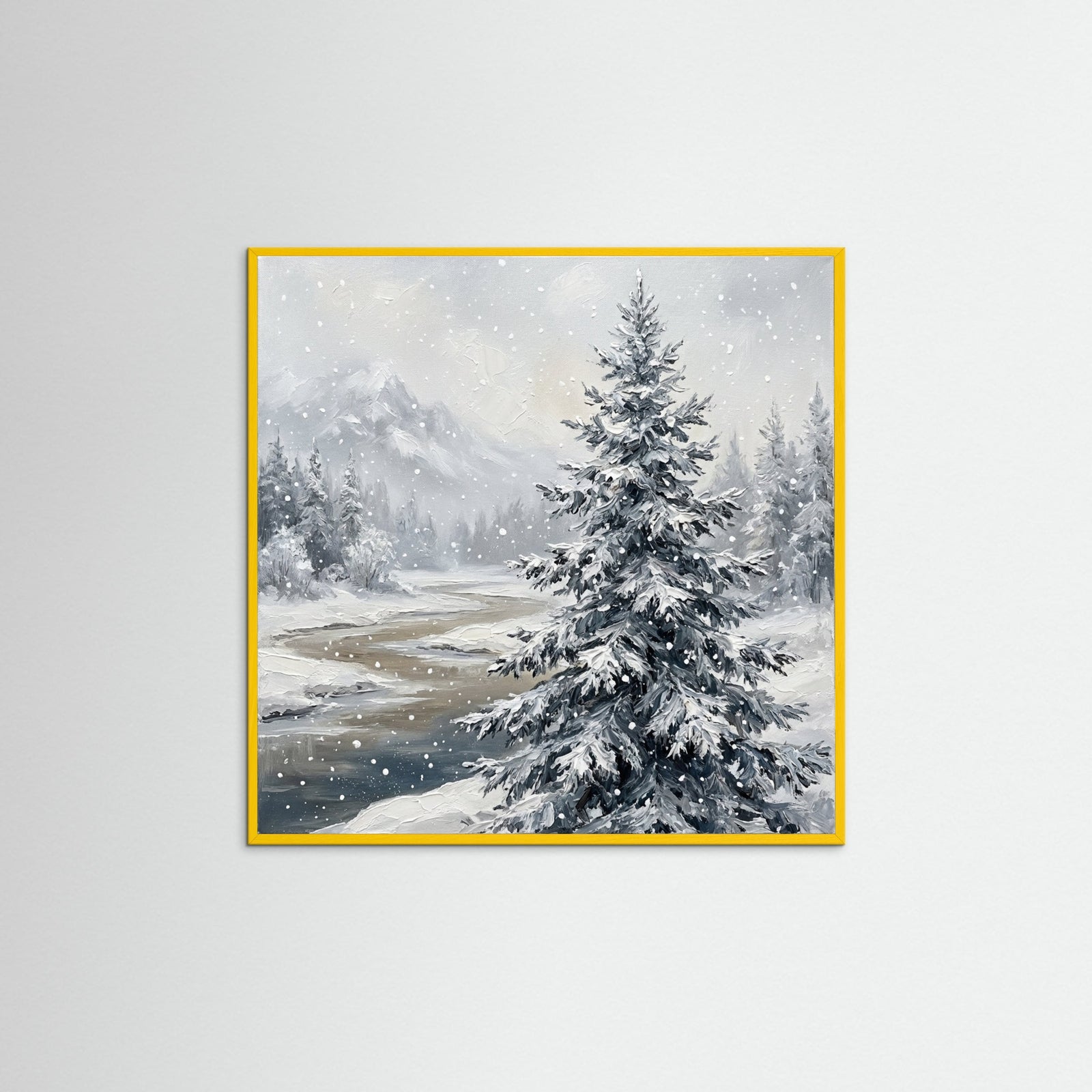 Yellow Wood Square Winter Serenity