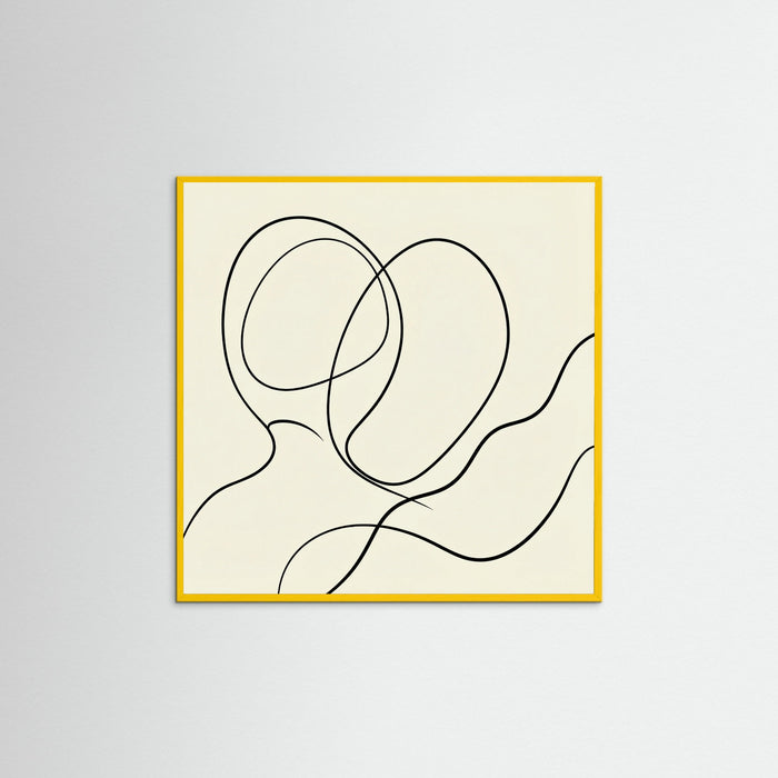 Yellow Wood Square Woven Paths