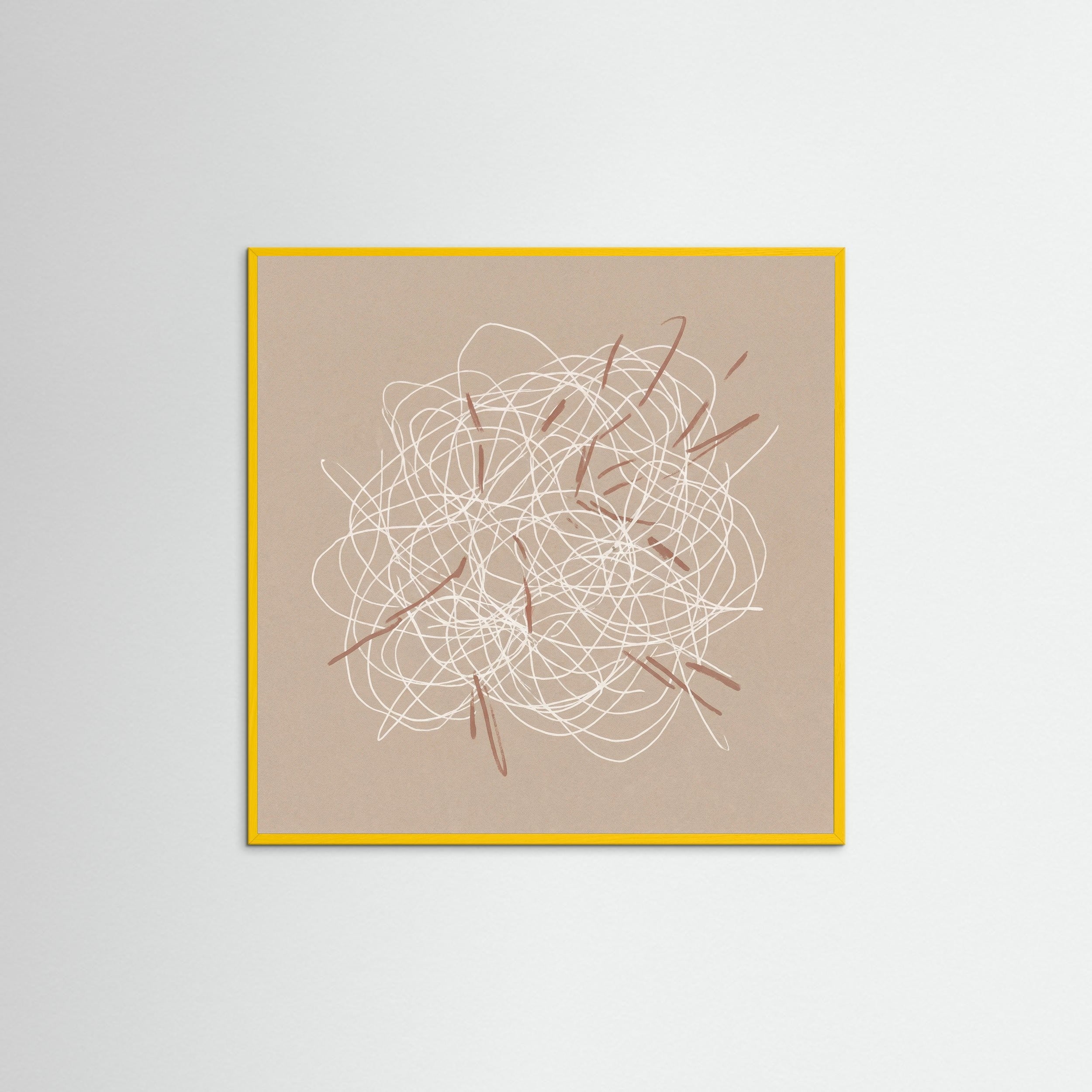 Yellow Wood Square Woven Threads