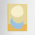 Yellow Wood Stacked Ovals in Soft Yellow and Light Blue Poster