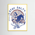 Yellow Wood Stay Salty Siren Lounge Pin-Up Mermaid Poster