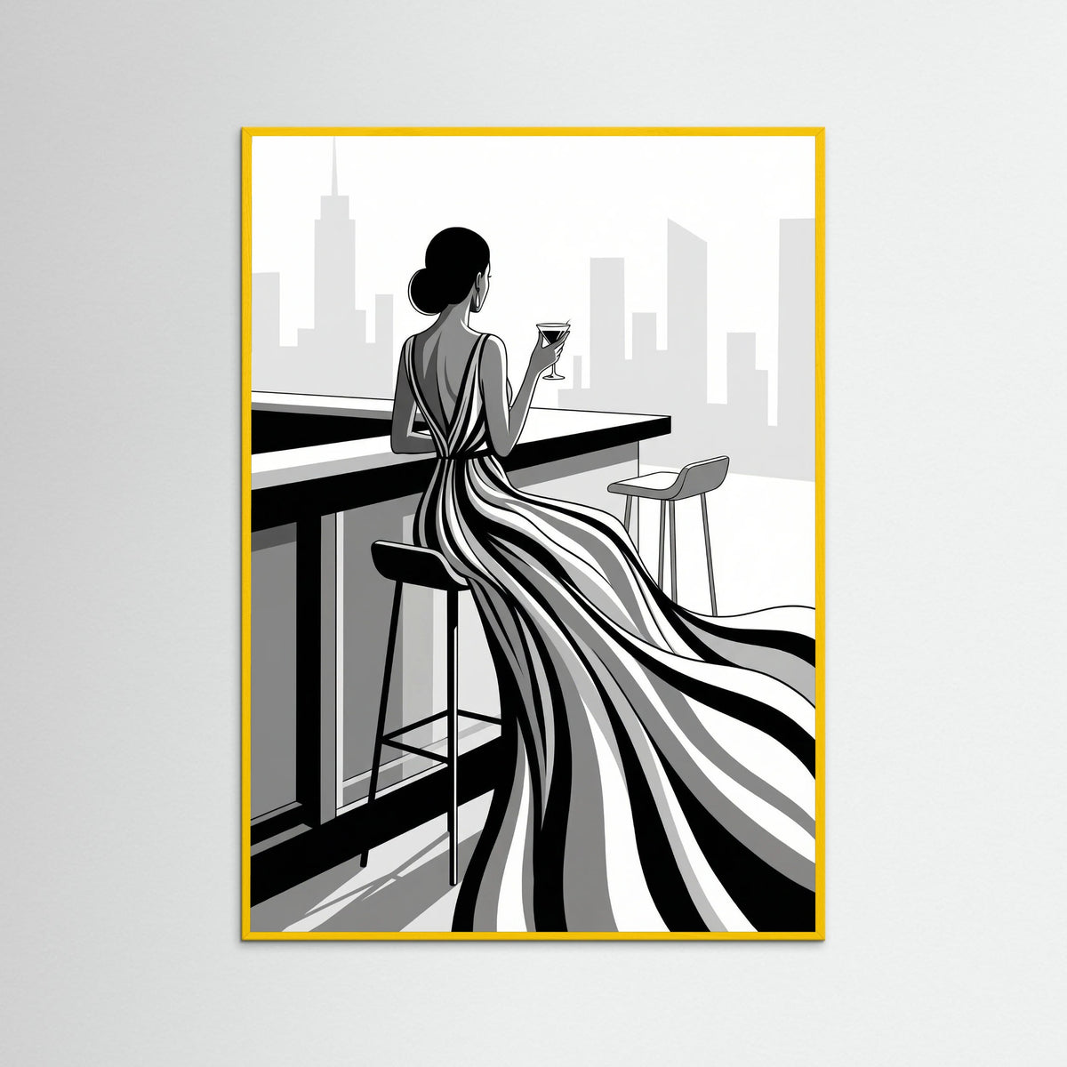 Yellow Wood Striped Elegance