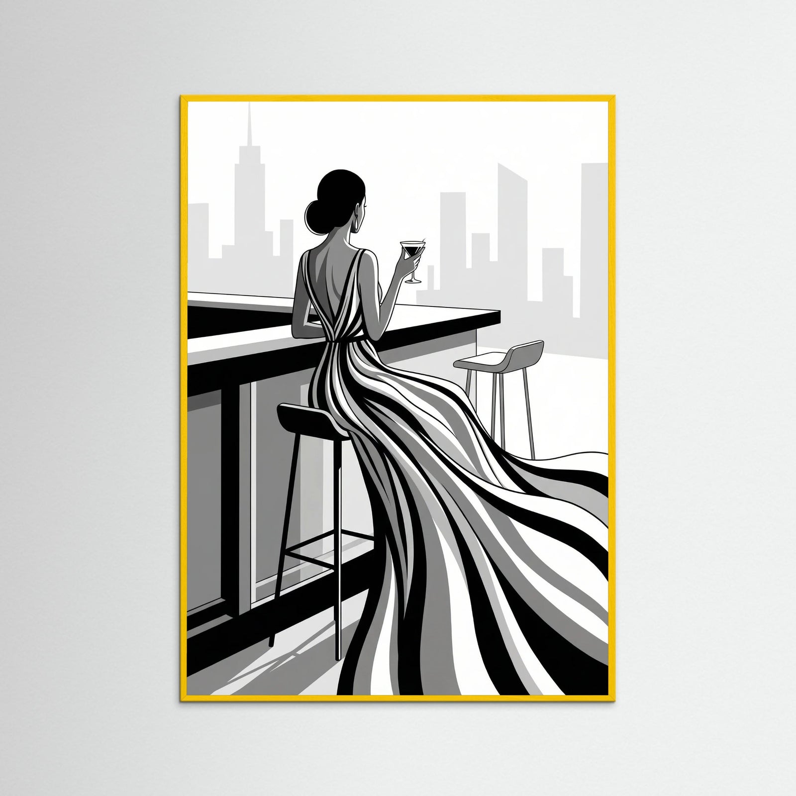 Yellow Wood Striped Elegance
