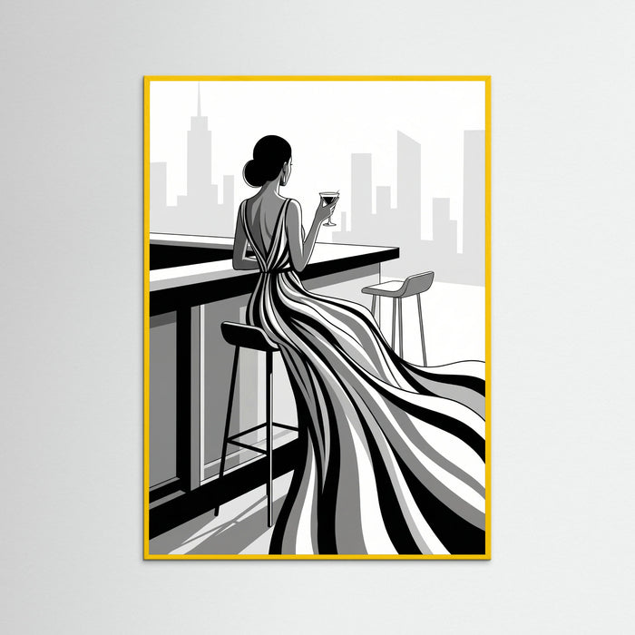 Yellow Wood Striped Elegance