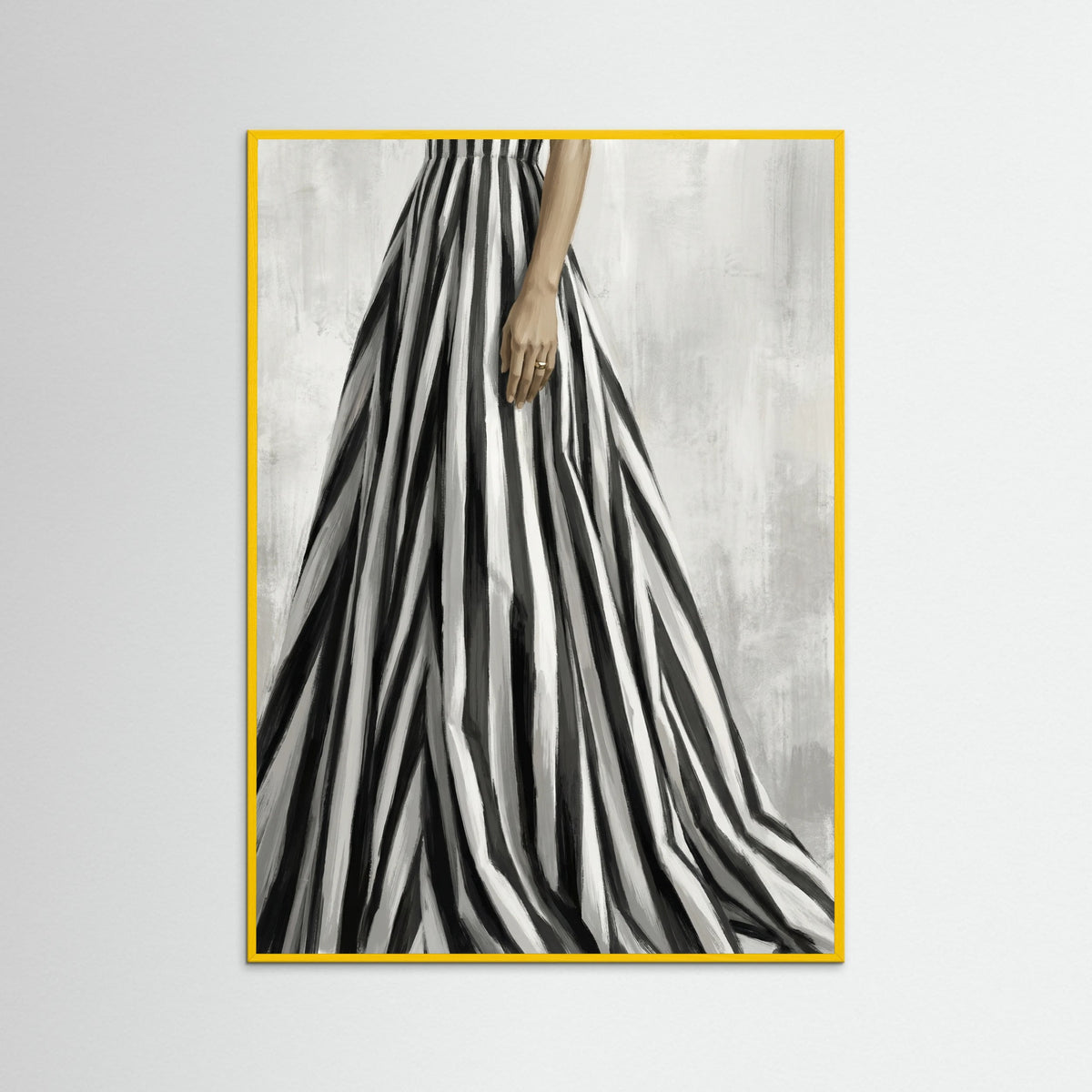 Yellow Wood Striped Silhouette Black
