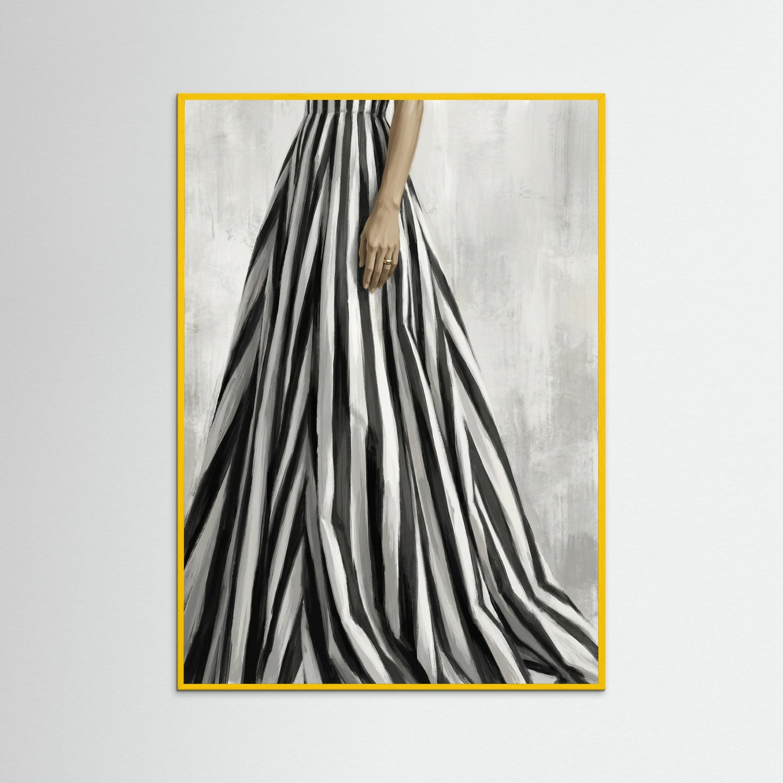 Yellow Wood Striped Silhouette Black