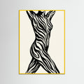 Yellow Wood Striped Silhouette Black