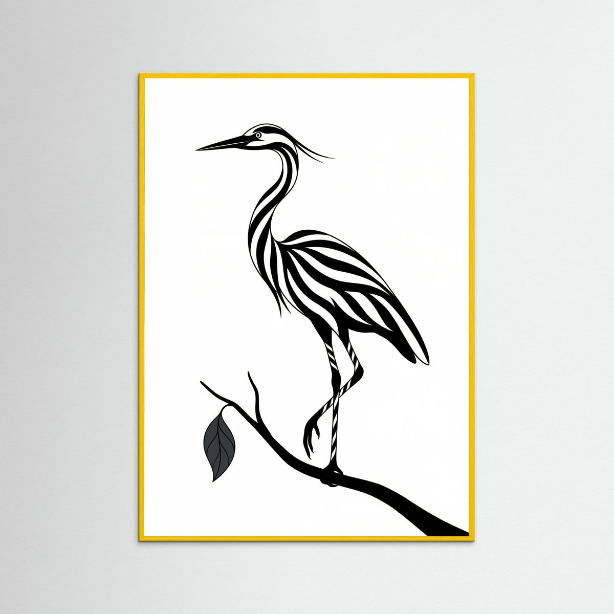 Yellow Wood Striped Silhouette Black