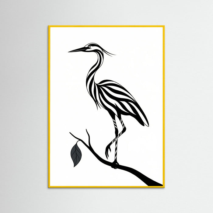 Yellow Wood Striped Silhouette Black