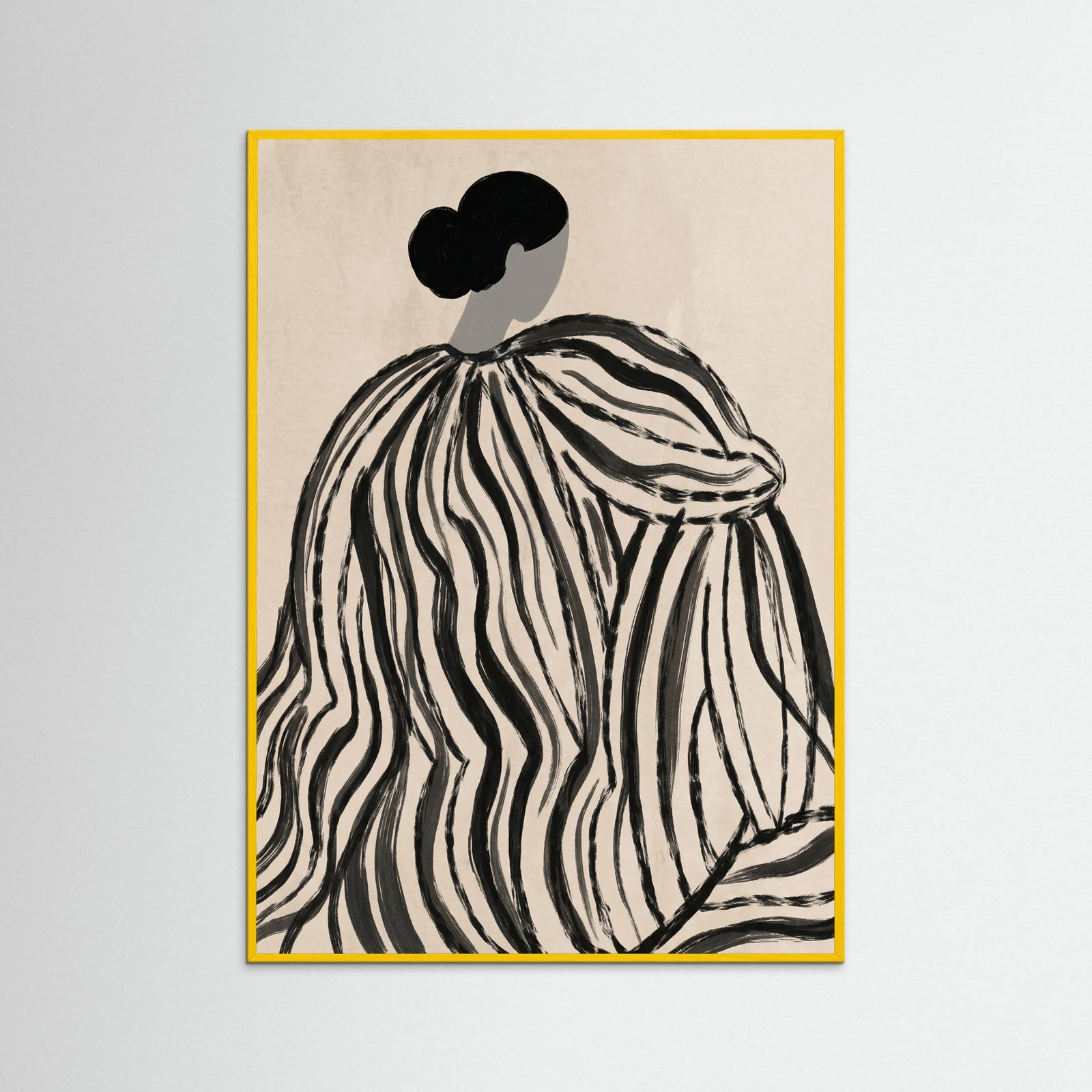 Yellow Wood Striped Silhouette