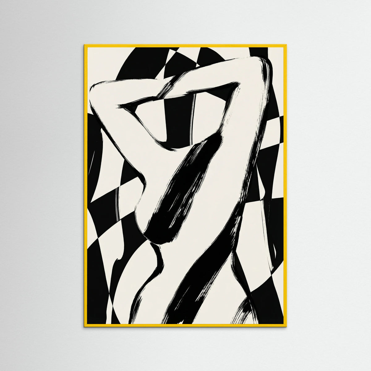 Yellow Wood Striped Silhouette