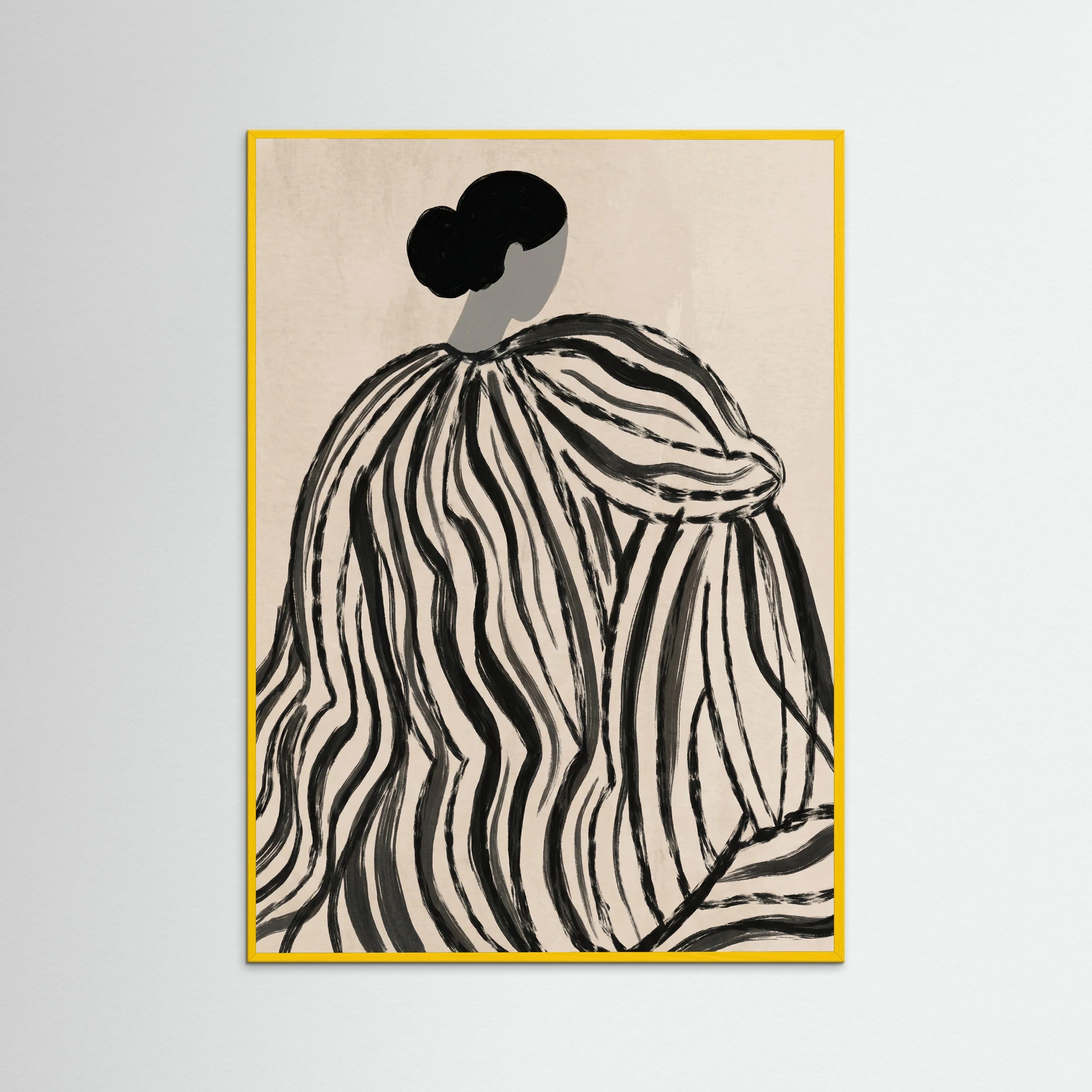 Yellow Wood Striped Silhouette
