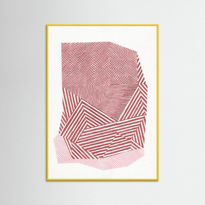 Yellow Wood Striped geometric shape Poster