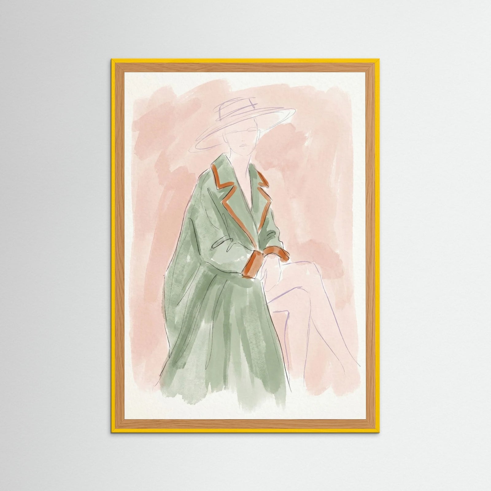 Yellow Wood Stylized Garment Sketch