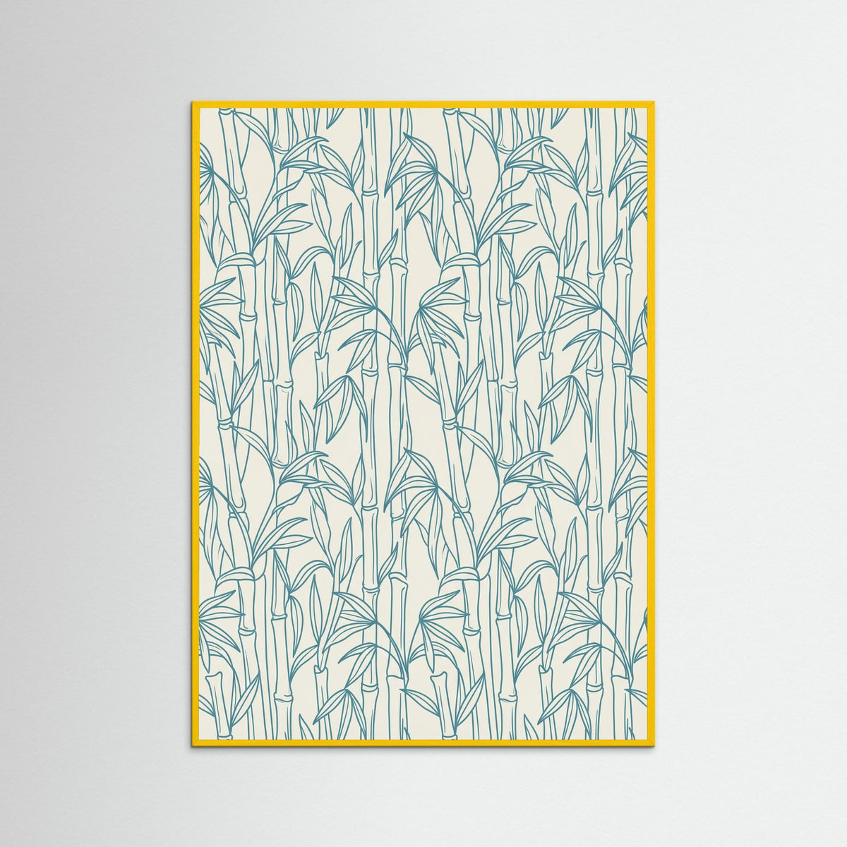 Yellow Wood Stylized Ocean Pattern