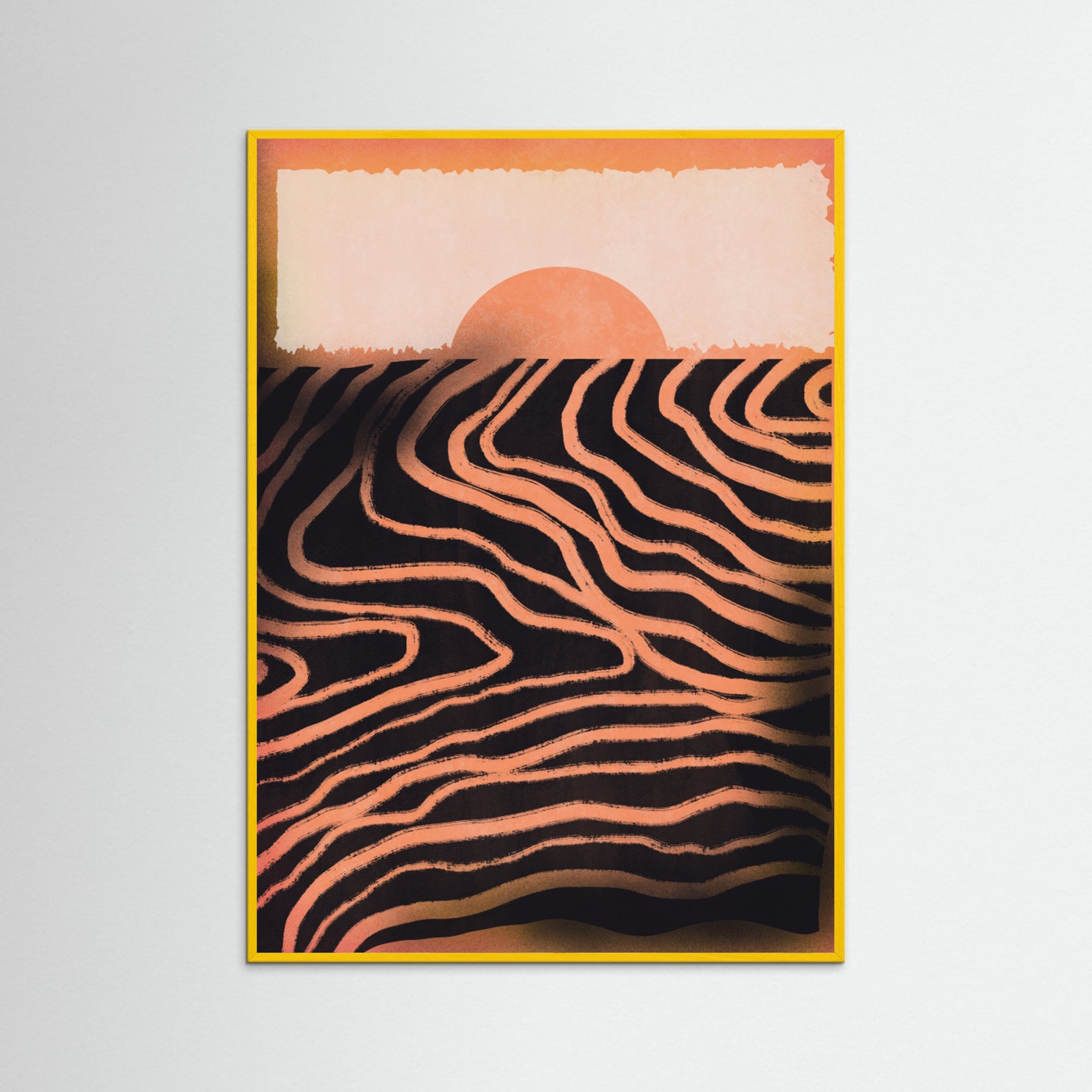 Yellow Wood Sunset Cut Out Poster