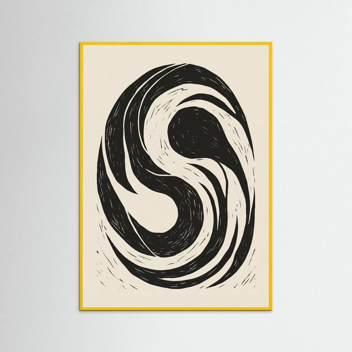 Yellow Wood Swirling Form
