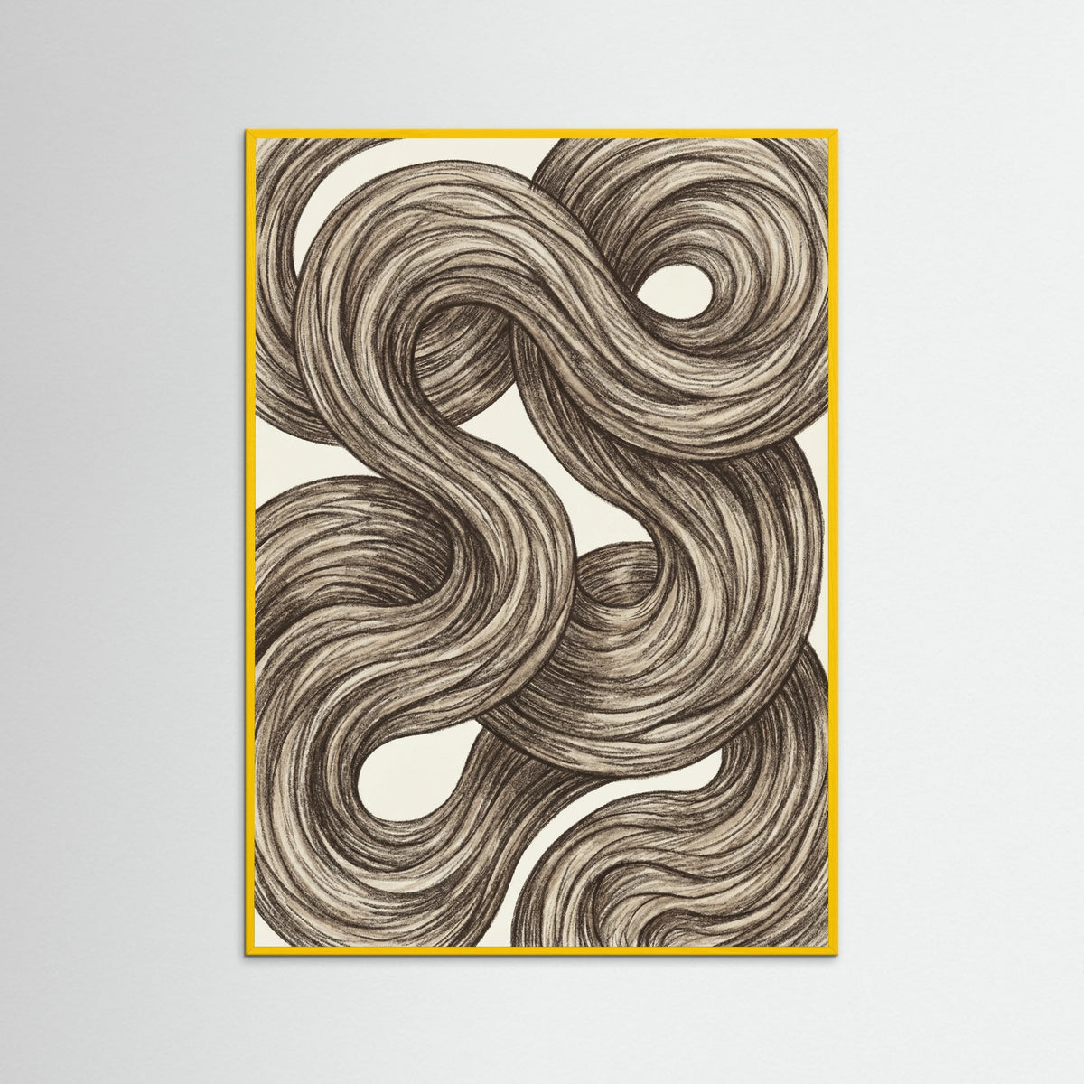 Yellow Wood Swirling Organic Forms
