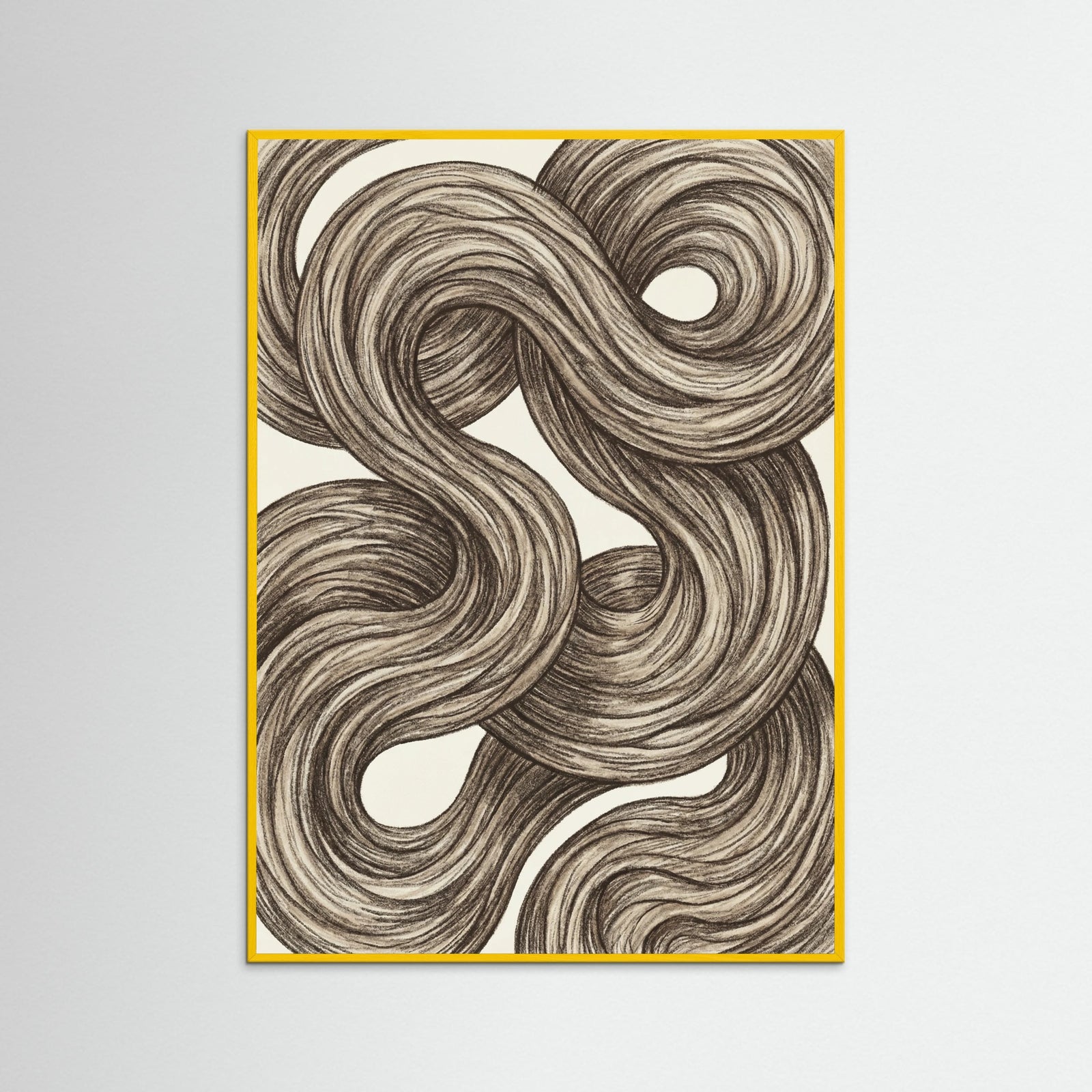 Yellow Wood Swirling Organic Forms
