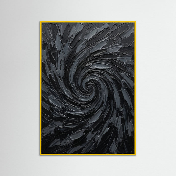 Yellow Wood Textured Abyss Black