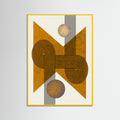 Yellow Wood Textured Mid Century Composition 4 Poster