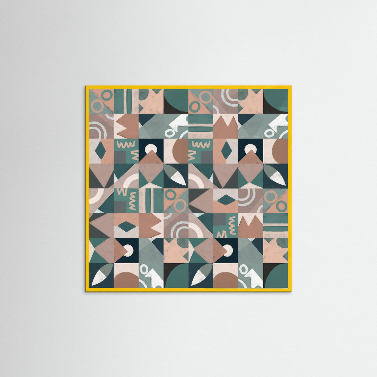 Yellow Wood The Mid Century Grid Pattern Poster