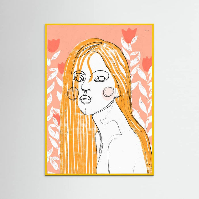 The Tulip Girl (Peach) -juliste – juliste ja taidepainatus