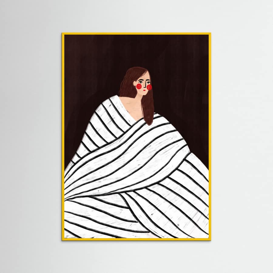 The Woman With Black and White Stripes Poster – Poster und Kunstdruck