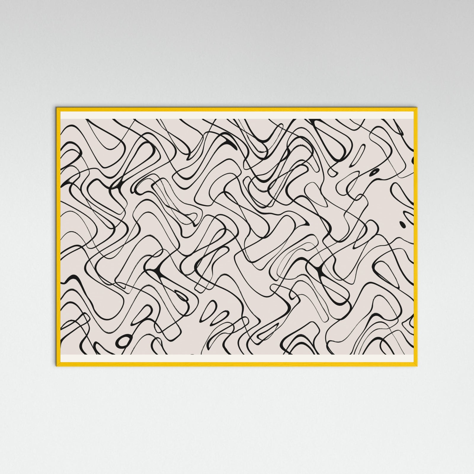 Yellow Wood Thin Shakey Lines Poster