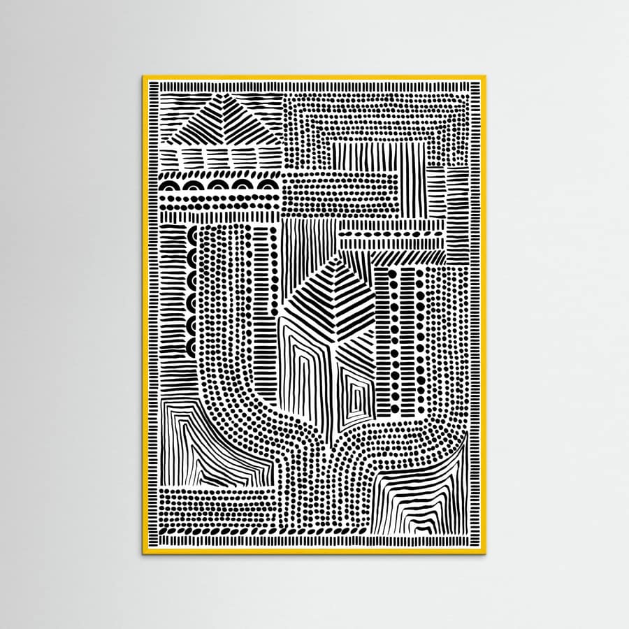 Yellow Wood Tribal Abstract Poster