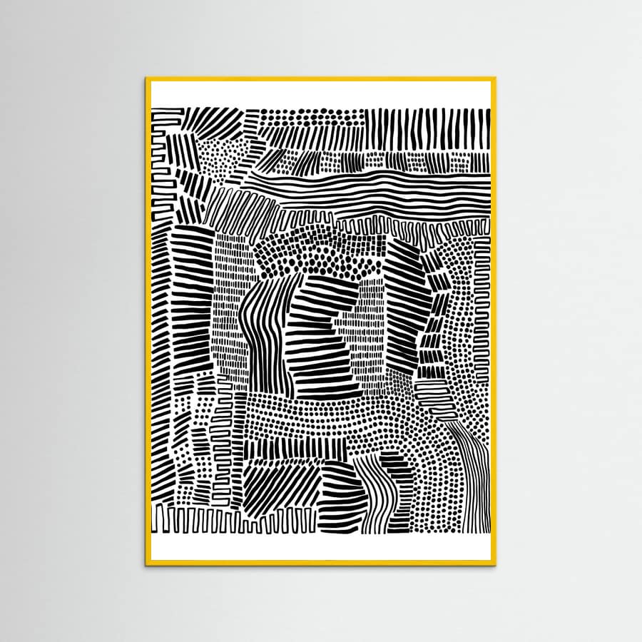 Yellow Wood Tribal Art Poster