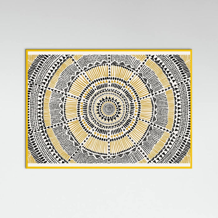 Yellow Wood Tribal Sun Poster