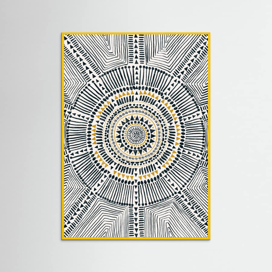 Yellow Wood Tribal Sun Poster