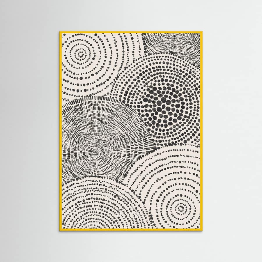 Yellow Wood Tribal Tapestry - Circles Poster