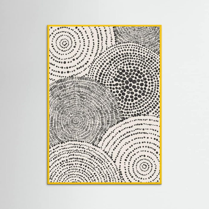 Yellow Wood Tribal Tapestry - Circles Poster