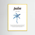 Tropical Palm Tree Poster | Aesthetic Blue Decor with Modern Coastal Style – plakat og kunsttryk