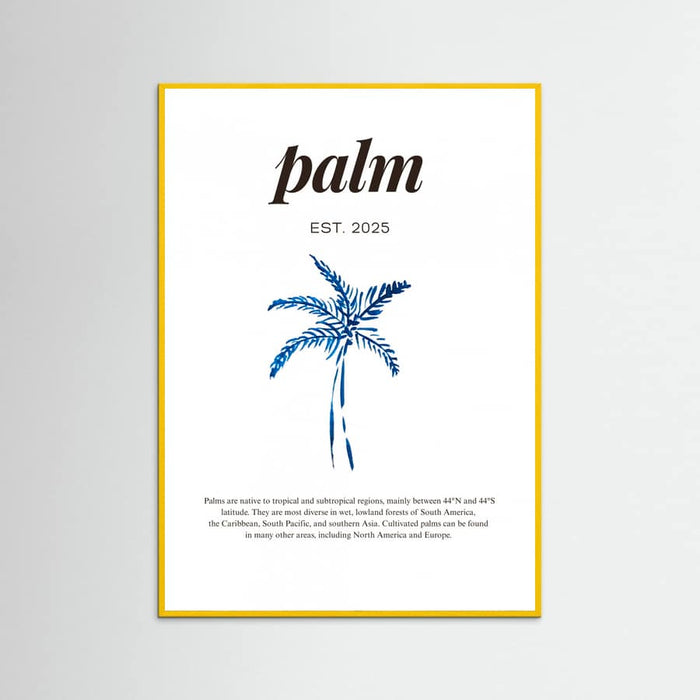 Tropical Palm Tree Poster | Aesthetic Blue Decor with Modern Coastal Style – plakat og kunsttryk